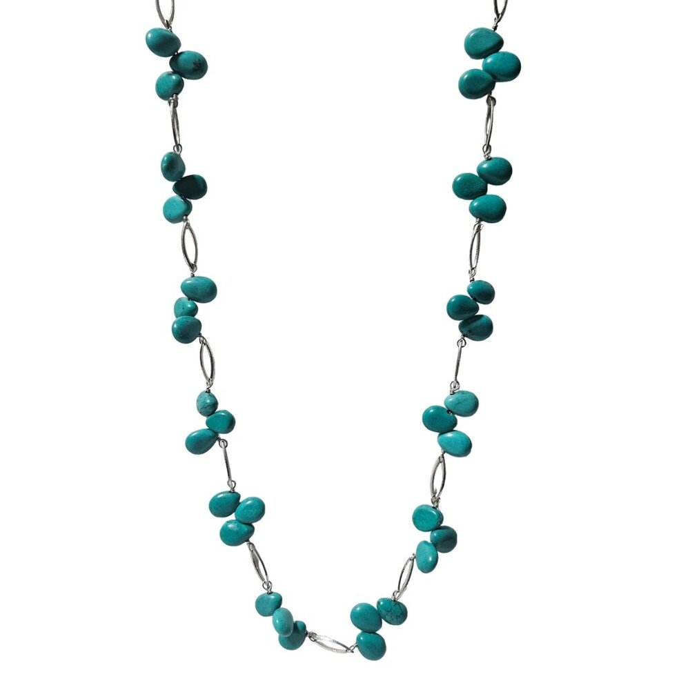 Coldwater Creek Southwest Turquoise Beaded Necklace Boho Fashion Jewelry Women